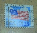Stamps United States -  Flag and cloud