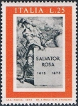 Stamps Italy -  300º ANIV. DE LA MUERTE DEL PINTOR, POETA Y MÚSICO SALVATOR ROSA. Y&T Nº 1124