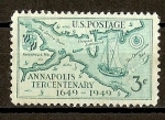 Stamps United States -  Tricentenario de Annapolis.