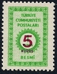 Stamps : Asia : Turkey :  Valor facial sobreimpreso