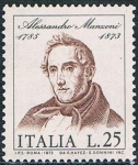 Stamps Italy -  CENTENARIO DE LA MUERTE DEL ESCRITOR ALESSANDRO MANZONI. Y&T Nº 1139