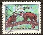 Stamps Germany -  Animales en peligro de extinción- dos pandas,zoológico de Berlín(DDR)