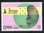 Sellos de Europa - Espa�a -  2985- 50º Aniversario de la Organización Nacional de ciegos Españoles, ONCE.