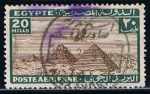 Stamps : Africa : Egypt :  Scott  C16  Avion Y Piramides de Gaza