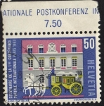 Sellos de Europa - Suiza -  Centenaire de la 1º Conference Postal Internationale. Paris 1863