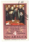 Stamps Nicaragua -  Duque Albrecht V de Bavaria y su consorte Ana de Austria jugando Ajedrez