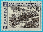 Stamps Poland -  25 Aniv. del ejército popular polaco - Batalla del Neisse obra de M. Bylina
