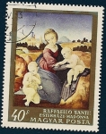 Stamps Hungary -  Rafael Sanzio - La Virgen de Esterházy