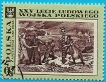 Stamps : Europe : Poland :  25 Aniv. del ejército popular polaco  - en el Oder obra de K. Mackiewicz