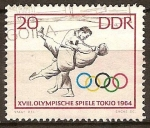 Sellos del Mundo : Europa : Alemania : XVIII.Juegos Olimpicos de Tokio 1964.-Judo.