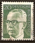 Stamps Germany -  Presidente  Gustav Heinemann.(De 1969 hasta 1974).