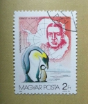 Stamps : Europe : Hungary :  Ernest H. Shackleton (1874-1922) y Pinguinos.