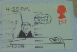 Stamps United Kingdom -  Caricatura charles barsotti 4:55 pm.