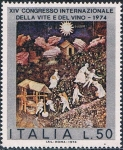 Stamps Italy -  XVIº CONGRESO INTERNACIONAL DE LA VIÑA Y EL VINO. Y&T Nº 1196
