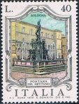 Sellos de Europa - Italia -  FUENTES CÉLEBRES. FONTANA DEI NETTUNO EN BOLOGNA. Y&T Nº 1199