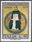 Stamps Italy -  7º CENT. DE LA MUERTE DEL FILÓSOFO STO. TOMÁS DE AQUINO. Y&T Nº 1202