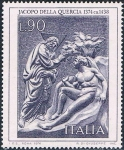 Stamps Italy -  6º CENT. DEL NACIMIENTO DEL ESCULTOR JACOPO DELLA QUERCIA. Y&T Nº 1209