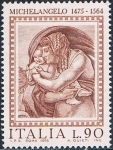 Stamps Italy -  500º ANIV. DEL NACIMIENTO DE MIGUEL ANGEL. Y&T Nº 1218