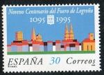 Stamps Spain -  3338-  IX Centenario del Fuero de Logroño. Panorámica estilizada de la ciudad de Logroño
