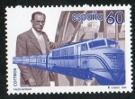 Stamps Europe - Spain -  3348- Tren Talgo. Centenario del nacimiento de Alejandro Goicoechea, su inventor. Talgo antiguo y re