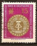 Stamps Germany -  Leipzig Feria de Primavera 1965.Medalla de Oro (DDR).