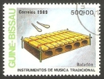 Stamps : Africa : Guinea_Bissau :  instrumento de música balafón