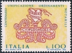 Stamps : Europe : Italy :  CENTENARIO DE LA UNIFICACIÓN DE LA ORDEN DE LOS NOTARIOS. Y&T Nº 1233