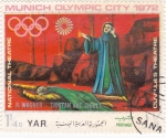 Stamps Yemen -  Munich Olympic City 1972 National Teatre