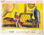Stamps Yemen -  Munich Olympic City 1972 National Teatre