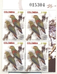 Stamps Colombia -  Lora Piquiazul