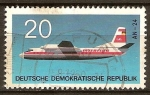 Stamps Germany -  Tipos de aviones.-Antonov AN-24 (vuelo internacional)DDR:
