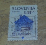 Stamps : Europe : Slovenia :  Residential building inthekarst