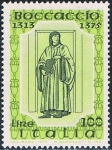 Stamps Italy -  6º CENT. DE LA MUERTE DEL ESCRITOR Y HUMANISTA GIOVANNI BOCCACCIO. Y&T Nº 1252