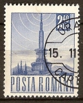 Stamps Romania -  Transp. y telecomu.-Estación de relé de transmisión (p).