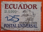 Sellos del Mundo : America : Ecuador : 125 AÑO9S DE LA UNION POSTAL UNIVERSAL