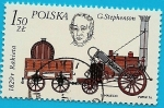 Stamps : Europe : Poland :  Locomotora Rocket de George Stephenson