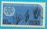 Sellos de Europa - Polonia -  V congreso asociación de sordomudos Varsovia - lenguaje de signos y emblema