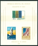 Stamps Uruguay -  Monumentos de Nubia (Egipto)