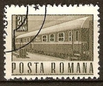 Stamps : Europe : Romania :  Transp. y telecomu.-Entrenador de viaje Oficina de correos de ferrocarril(p).