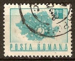 Stamps : Europe : Romania :  Transp. y telecomu.-Teléfono de línea y Mapa.(p)