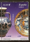 Stamps Spain -  Ceramica española del Mu.Ruiz de la Luna Talavera(Cántaro s.XVIII)