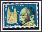 Stamps : Africa : Equatorial_Guinea :  Scott  44  Navidad (Catedral y la infancia)