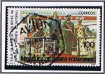 Sellos de Africa - Guinea Ecuatorial -  Scott  48  Visita del rey de España Llegada al aeropuerto