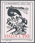 Sellos de Europa - Italia -  OBRAS DE ARTE. F.T. MARINETTI. Y&T Nº 1267