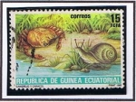 Stamps Equatorial Guinea -  Scott  93  Cangrejo y caracol