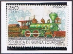 Stamps Equatorial Guinea -  Scott  167  Locomotora de vapor  US 1873