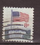 Stamps United States -  Bandera y Casa Blanca