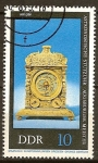 Stamps Germany -  Astronómica repisa de la chimenea del reloj maestro de Augsburgo(DDR).