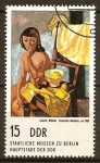 Stamps Germany -  Museos Estatales de Berlín.Chica en la meditación (W. Lachnit)DDR.