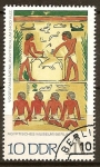 Stamps Germany -  El Museo Egipcio de Berlín.Caza de aves,pintura relieve egipcio, c. 2400 aC (DDR).